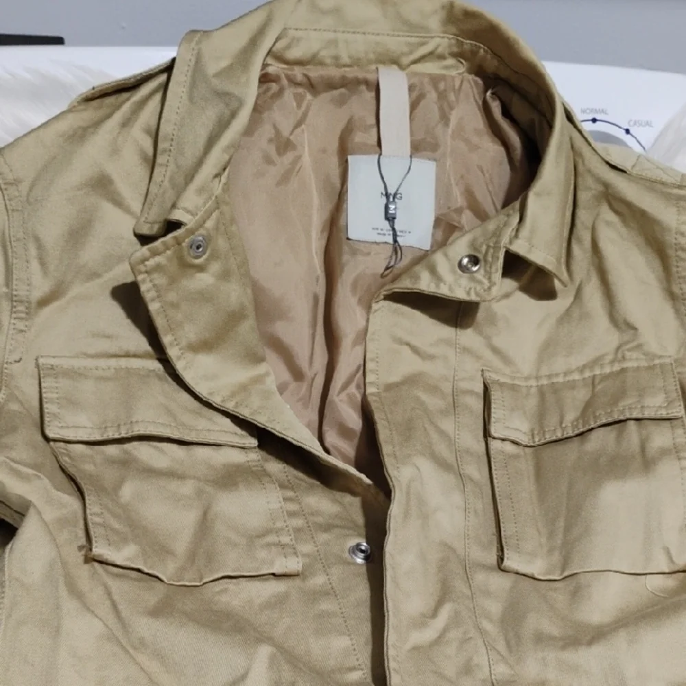 (X-58) Mango MNG Man Beige Utility Jacket Never Worn Sz.S - Picture 7 of 14